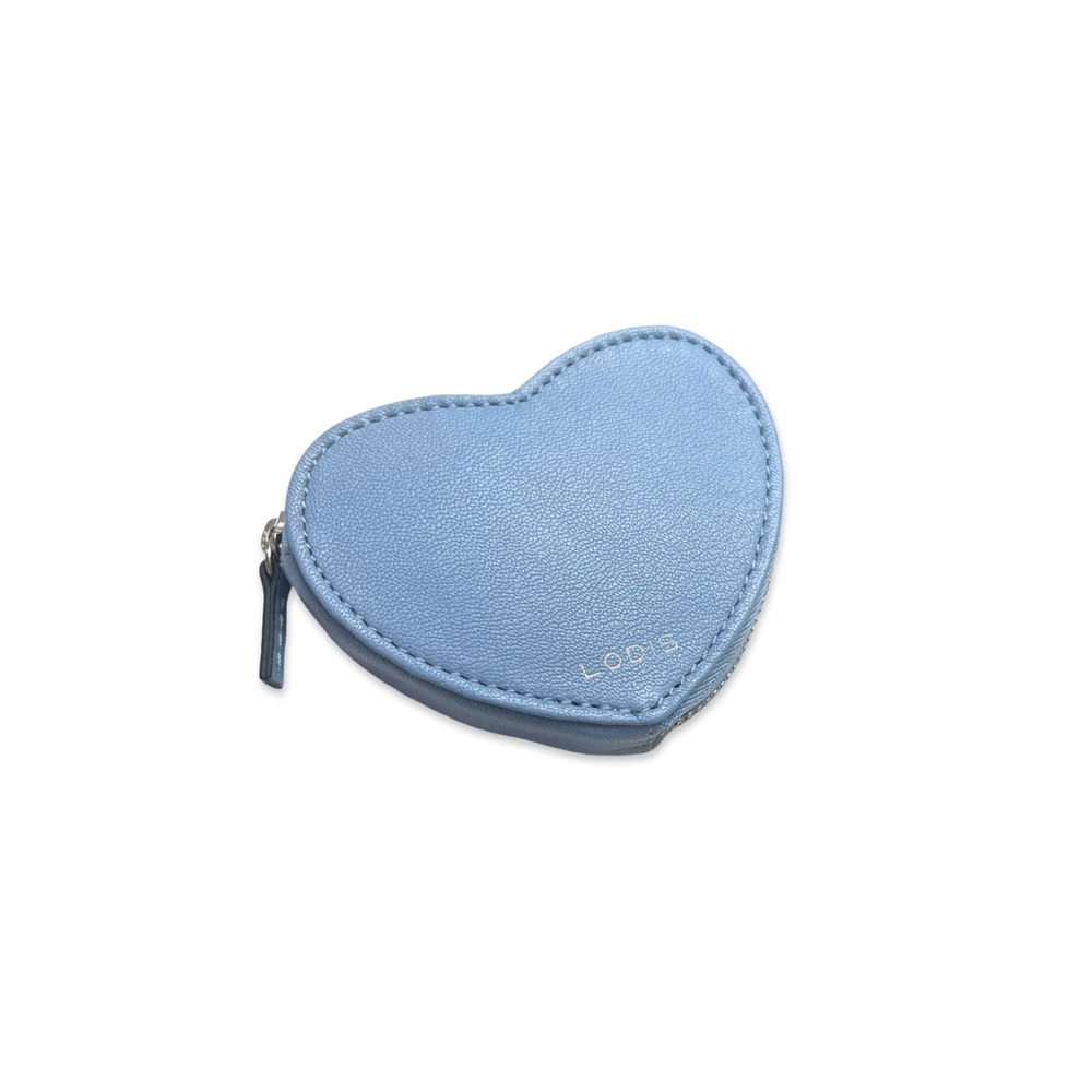 LODIS Blue Leather Heart Coin Purse Bag Charm